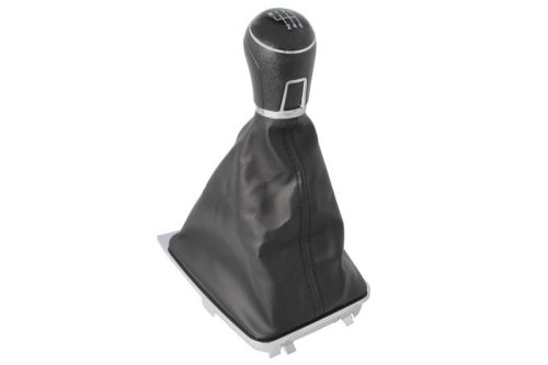 Volkswagen Passat B6 (2005-2010) - váltógomb + váltószoknya - ezüst / fekete - műanyag - (OE: 5G0711113A) - BLIC