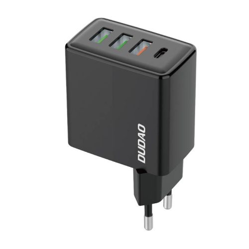 Dudao A5HEU 3x USB + USB-C, PD 20 W teljesítményű töltő (fekete)