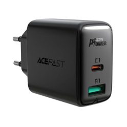 A5 PD32W USB-C+USB-A hálózati töltő (fekete)