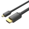 HDMI-D dugasz-HDMI-A dugó kábelszellőztető AGIBG 4K HD 1,5 m