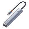 Baseus Ultra Joy USB-C 5 az 1-ben hub – HDMI, USB3.0x2, PD, RJ45 (szürke)