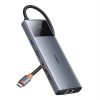 Hub 10 az 1-ben Baseus Metal Gleam II sorozat, USB-C - 1xHDMI, USB-A (10 Gbps), USB-C, 2xUSB-A, Ethernet RJ45, SD/TF kártya, 3,5 mm-es mini jack, USB-C (PD) )
