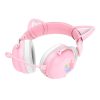 Az ONIKUMA B20 Bluetooth fejhallgató macskafüllel (rózsaszín).