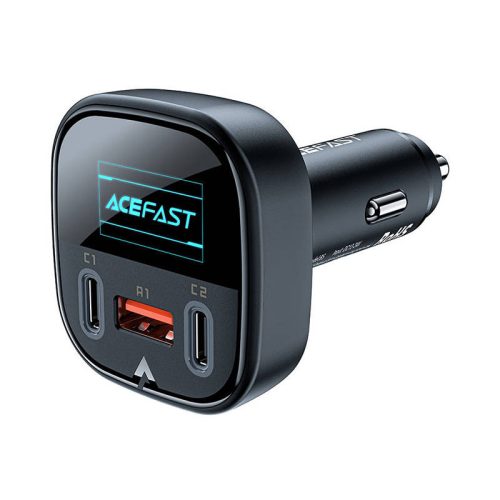 Autós töltő Acefast B5, 101 W, 2x USB-C + USB, OLED (fekete)