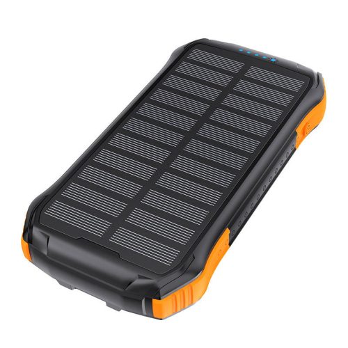 Choetech B658 napelemes akkumulátor 2x USB 10000mAh Qi 5W (fekete és narancssárga)