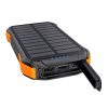 Choetech B659 napelemes powerbank induktív töltéssel 2x USB 10000mAh Qi 5W (fekete és narancssárga)