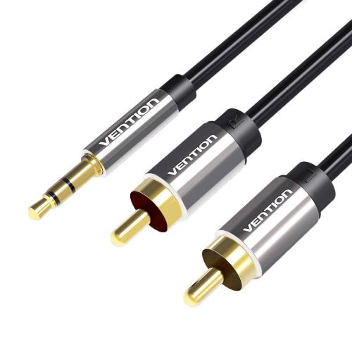 2xRCA (Cinch) jack 3,5 mm-es Vention BCFBG kábelhez 1,5 m (fekete)