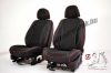 Chevrolet Spark Méretezett Üléshuzat Fortuna Bőr/Szövet -Piros/Fekete- Komplett Garnitúra