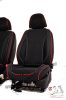 Chevrolet Lacetti  Méretezett Üléshuzat Fortuna Bőr/Szövet -Piros/Fekete- Komplett Garnitúra