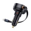 Baseus Enjoyment Pro autós töltő Lightning kábellel + USB-C, 55 W (fekete)