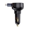 Baseus Enjoyment Pro autós töltő Lightning kábellel + USB-C, 55 W (fekete)