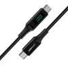 USB-C – USB-C Acefast C6-03 kábel kijelzővel, 100 W, 2 m (fekete)