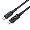 USB-C to USB-C cable Acefast C7-03 1.2m, with display (black)