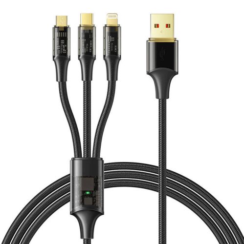 3 az 1-ben USB-USB-C / Lightning / Micro USB kábel, Mcdodo CA-3330, 1,2 m (fekete)