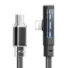 Mcdodo CA-3440 90 fokos USB-C-Lightning kábel 1,2 m-es LED-del (fekete)