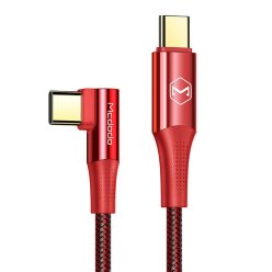   Kábel USB-C – USB-C Mcdodo CA-8321 100 W 90 fokos 1,2 m-es kábel (piros).