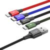 Baseus Fast 4 az 1-ben USB-C / 2x Lightning / Micro 3,5A 1,2 m-es kábel (fekete)