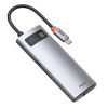 Baseus Metal Gleam Series 6 az 1-ben hub, USB-C - 3x USB 3.0 + HDMI + USB-C PD + Ethernet RJ45