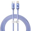 Baseus Crystal USB-C kábel a Lightninghez, 20W, PD, 2m (ibolya)