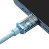 Kabel USB-C do iP Baseus Crystal Shine,  20W, 1.2m (niebieski)