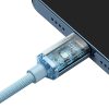 Kabel USB-C do iP Baseus Crystal Shine,  20W, 2m (niebieski)