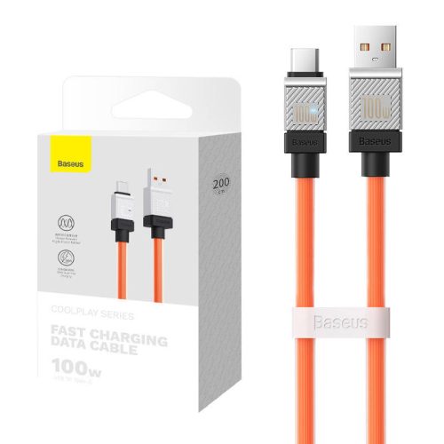 Baseus CoolPlay 100 W USB–USB-C kábel 2 m (narancssárga)
