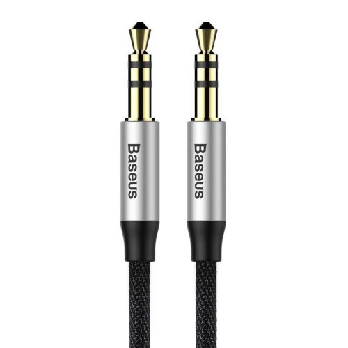 3,5 mm-es mini jack audiokábel AUX Baseus Yiven 1,5 m (fekete és ezüst)