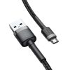 Baseus Cafule 2.4A USB-Micro USB kábel 1m (szürke-fekete)