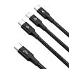 Baseus Rapid Series USB-C 3 az 1-ben kábel, mikro USB / Lightning / USB-C, 20 W, 1,5 m (fekete)