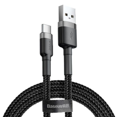 USB-USB-C kábel Baseus Cafule 3A 0,5 m (szürke-fekete)