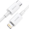 USB-C kábel a Lightning Baseus Superior sorozathoz, 20 W, PD, 0,25 m (fehér)