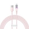 Baseus USB-A és Lightning Explorer sorozatú gyorstöltő kábel 2 m, 2,4 A (rózsaszín)