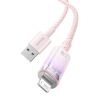 Baseus USB-A és Lightning Explorer sorozatú gyorstöltő kábel 2 m, 2,4 A (rózsaszín)