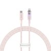 Baseus USB-C és Lightning Explorer sorozatú gyorstöltő kábel 1 m, 20 W (rózsaszín)