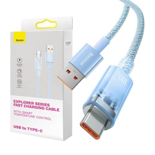 Baseus USB-USB-C 6A, 1m gyorstöltő kábel (kék)