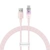 Baseus USB-USB-C 6A gyorstöltő kábel, 1 m (rózsaszín)