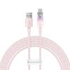 Baseus USB-USB-C 6A gyorstöltő kábel, 2 m (rózsaszín)