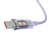 Baseus USB-USB-C 6A gyorstöltő kábel, 2 m (lila)