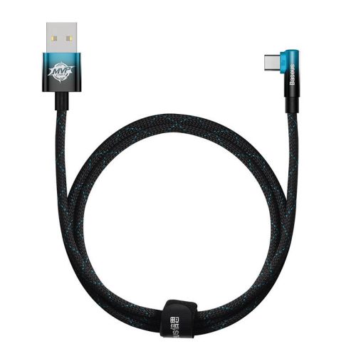 Baseus Elbow 1m 100W USB to USB-C angled kábel (black-blue)