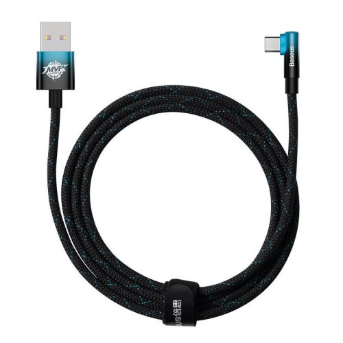 Baseus Elbow USB to USB-C 100W 2m angled kábel (black-blue)