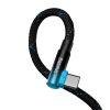 Baseus MVP2 USB-C - USB-C kábel, 100W, 1m (fekete/kék)