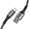 USB-A 3.1 to USB-C Fast charging cable Lention CB-ACE-6A1M, 6A, 10Gbps, 1m (black)