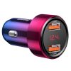 Baseus Magic 2x USB QC 3.0 45W autós töltő (piros-kék)