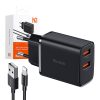 Mcdodo CH-5071 USB-A*2, 12W network charger + USB-A to lightning cable (black)