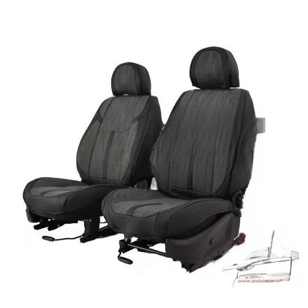 Ford Mondeo Iii Méretezett Üléshuzat -Zeus Bőr/Szövet -Piros/Fekete- 2 Első Ülésre