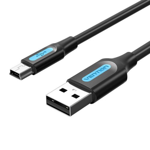 USB 2.0 A – Mini-B szellőző COMBH kábel 2 m fekete PVC