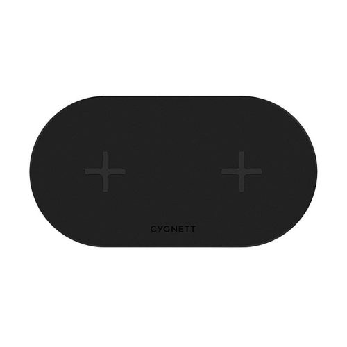 Cygnett 20W-os kettős vezeték nélküli töltő (fekete)