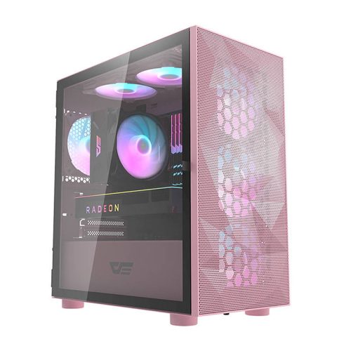 hálós számítógépház Darkflash DLM21 (rózsaszín)