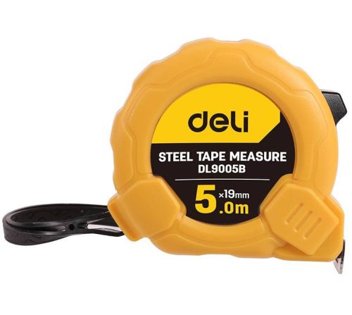 Deli Tools EDL9005B mérőszalag 5m / 19mm (sárga)