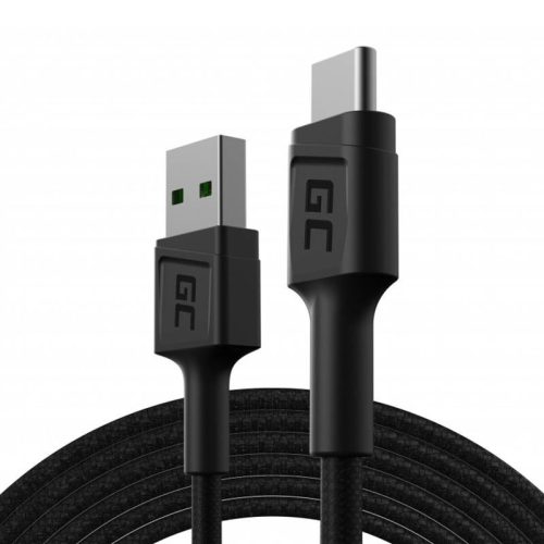 Cable USB-A - USB-C Zöld Cell GC PowerStream 200cm, val Ultra Charge, QC 3.0